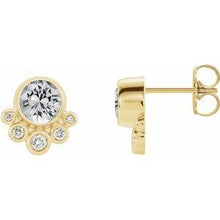 Load image into Gallery viewer, Mozambique Garnet & 1/8 CTW Diamond Earrings