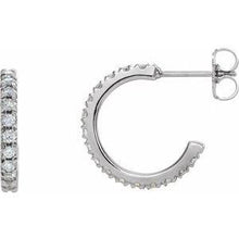 Load image into Gallery viewer, 5/8 CTW Lab-Grown Diamond French-Set 15 mm Hoop Earrings