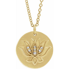 Load image into Gallery viewer, .025 CTW Diamond Lotus 16-18" Necklace