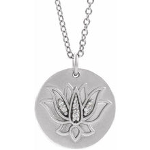 Load image into Gallery viewer, .025 CTW Diamond Lotus 16-18" Necklace