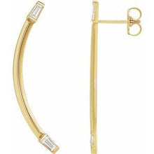 Load image into Gallery viewer, 1/4 CTW Diamond Curved Bar Earrings