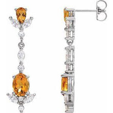 Load image into Gallery viewer, Ruby & 3/4 CTW Diamond Dangle Earrings