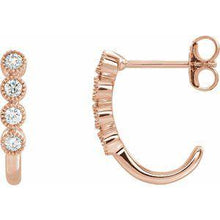 Load image into Gallery viewer, 1/4 CTW Diamond J-Hoop Earrings
