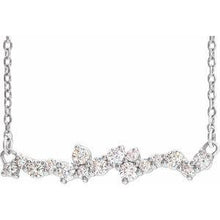 Load image into Gallery viewer, 1/3 CTW Diamond Scattered Bar 16" Necklace