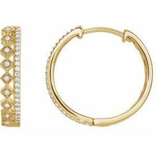 Load image into Gallery viewer, 1/4 CTW Diamond Geometric Hoop Earrings