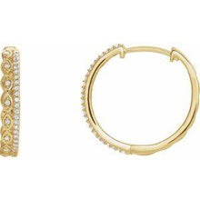 Load image into Gallery viewer, 1/4 CTW Diamond Geometric Hoop Earrings