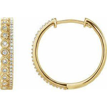 Load image into Gallery viewer, 1/3 CTW Diamond Geometric Hoop Earrings