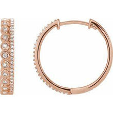Load image into Gallery viewer, 1/3 CTW Diamond Geometric Hoop Earrings