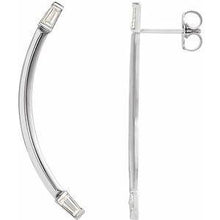 Load image into Gallery viewer, 1/4 CTW Diamond Curved Bar Earrings