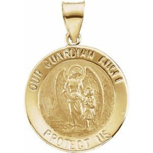 Load image into Gallery viewer, 18 mm Hollow Round Guardian Angel Medal