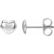 Load image into Gallery viewer, 5.9x5.4 mm Youth Puffed Heart Earrings