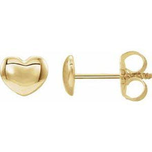 Load image into Gallery viewer, 5.9x5.4 mm Youth Puffed Heart Earrings