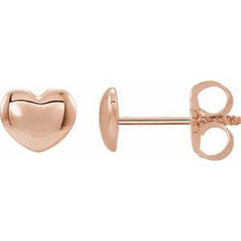 Load image into Gallery viewer, 5.9x5.4 mm Youth Puffed Heart Earrings
