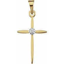 Load image into Gallery viewer, 17x11 mm .005 CT Diamond Cross Pendant