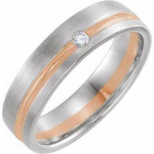 Load image into Gallery viewer, Yellow .07 CTW Diamond 6 mm Grooved Band