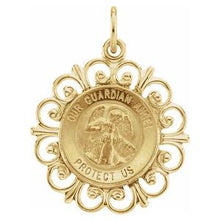 Load image into Gallery viewer, 18 mm Round Guardian Angel Pendant Medal