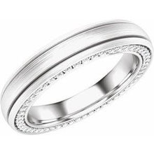 Load image into Gallery viewer, 4 mm 1/2 CTW Diamond Grooved Band with Satin Finish