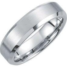 Load image into Gallery viewer, White 6 mm Satin & Polished Beveled-Edge Band