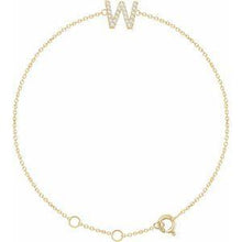 Load image into Gallery viewer, 1/10 CTW Diamond Initial A 6-7" Bracelet