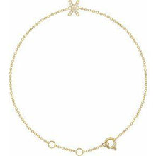 Load image into Gallery viewer, 1/10 CTW Diamond Initial A 6-7" Bracelet