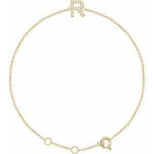 Load image into Gallery viewer, 1/10 CTW Diamond Initial A 6-7" Bracelet