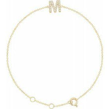 Load image into Gallery viewer, 1/10 CTW Diamond Initial A 6-7" Bracelet
