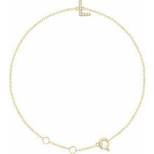 Load image into Gallery viewer, 1/10 CTW Diamond Initial A 6-7" Bracelet