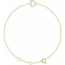 Load image into Gallery viewer, 1/10 CTW Diamond Initial A 6-7" Bracelet