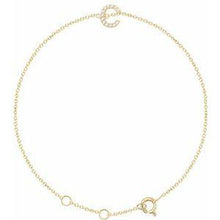 Load image into Gallery viewer, 1/10 CTW Diamond Initial A 6-7" Bracelet