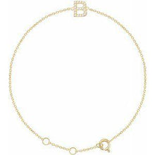 Load image into Gallery viewer, 1/10 CTW Diamond Initial A 6-7" Bracelet
