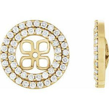 Load image into Gallery viewer, 9/10 CTW Diamond Earring Jackets for 8 mm Pearl