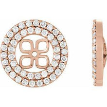 Load image into Gallery viewer, 9/10 CTW Diamond Earring Jackets for 8 mm Pearl