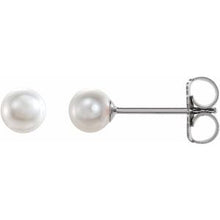 Load image into Gallery viewer, 14K White Cultured White Freshwater Pearl Earrings