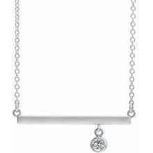 Load image into Gallery viewer, Diamond Bezel-Set 18" Bar Necklace