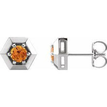 Load image into Gallery viewer, 1/2 CTW Diamond Geometric Earrings