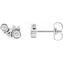 Load image into Gallery viewer, 1/4 CTW Diamond Scattered Bezel-Set Earrings