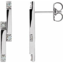 Load image into Gallery viewer, 1/10 CTW Diamond Bar Earrings
