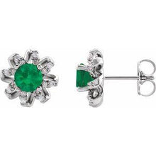Load image into Gallery viewer, 1 CTW Diamond Halo-Style Earrings
