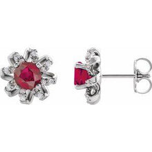 Load image into Gallery viewer, 1 CTW Diamond Halo-Style Earrings