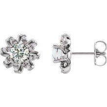 Load image into Gallery viewer, 1 CTW Diamond Halo-Style Earrings