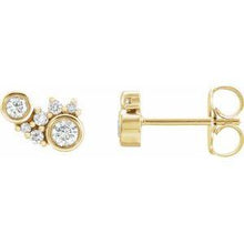 Load image into Gallery viewer, 1/4 CTW Diamond Scattered Bezel-Set Earrings