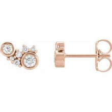 Load image into Gallery viewer, 1/4 CTW Diamond Scattered Bezel-Set Earrings