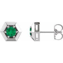 Load image into Gallery viewer, 1/2 CTW Diamond Geometric Earrings