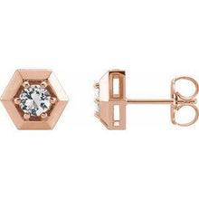 Load image into Gallery viewer, 1/2 CTW Diamond Geometric Earrings