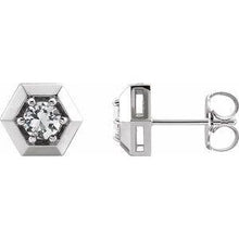 Load image into Gallery viewer, 1/2 CTW Diamond Geometric Earrings