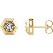 Load image into Gallery viewer, 1/2 CTW Diamond Geometric Earrings