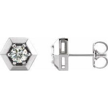 Load image into Gallery viewer, 1/2 CTW Diamond Geometric Earrings