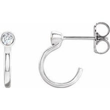 Load image into Gallery viewer, .06 CTW Diamond Bezel-Set Hoop Earrings