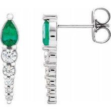 Load image into Gallery viewer, Chatham® Created Alexandrite & 1/4 CTW Diamond Earrings