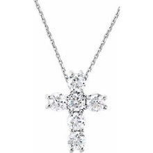 Load image into Gallery viewer, 14K White 1/4 CTW Natural Diamond Cross 18" Necklace